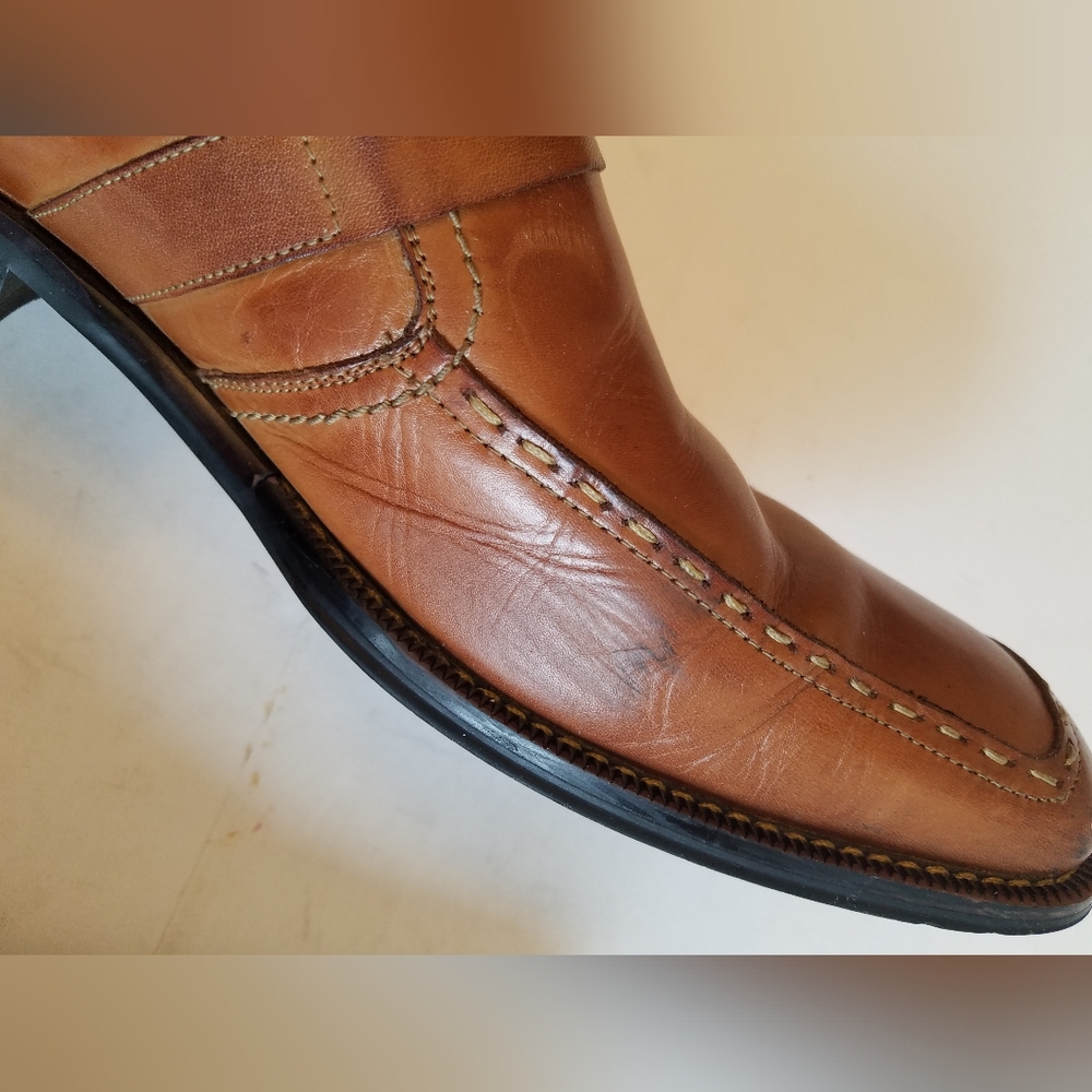Fratelli Select Men's  Slip on Dress Shoes Leather  Square Toe  Brown Size 12 - Picture 17 of 17